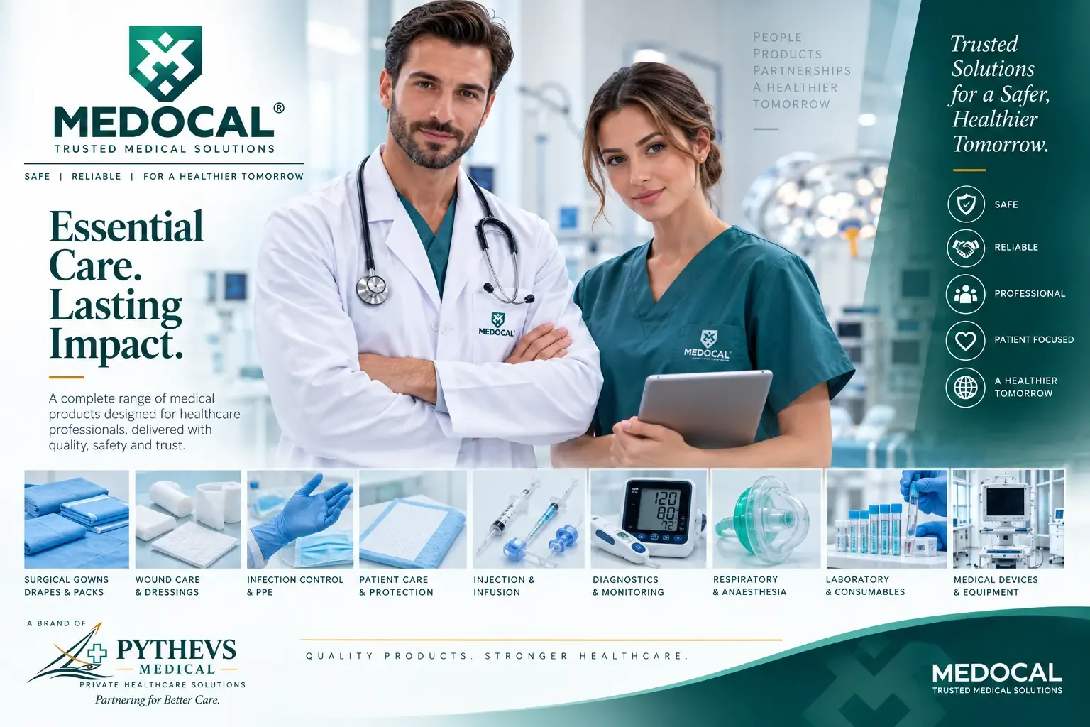 MEDOCAL doctor and nurse in a modern clinical environment