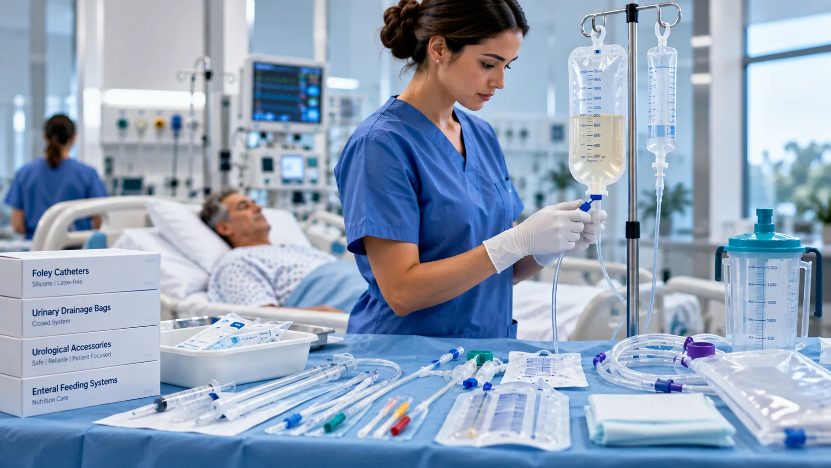 Clean clinical preparation of drainage and enteral care supplies